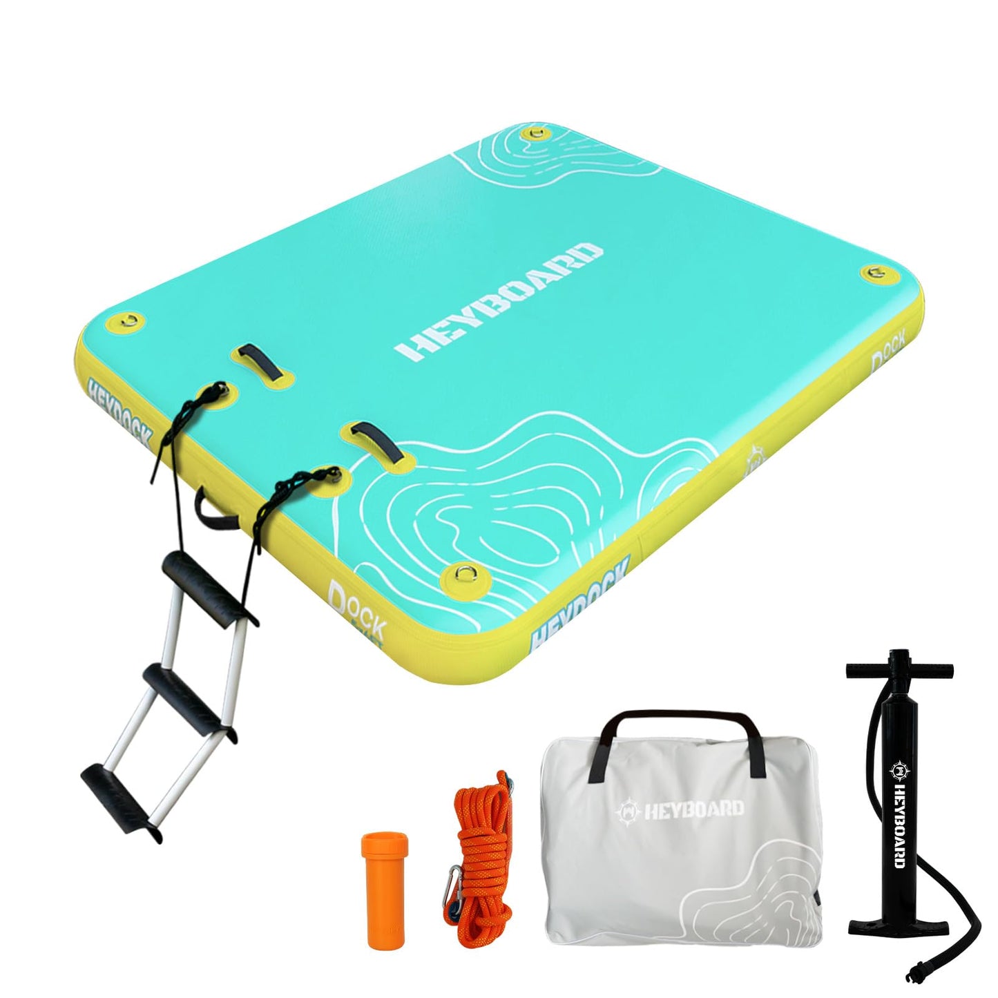 Inflatable Floating Dock Platform with Detachable Ladder