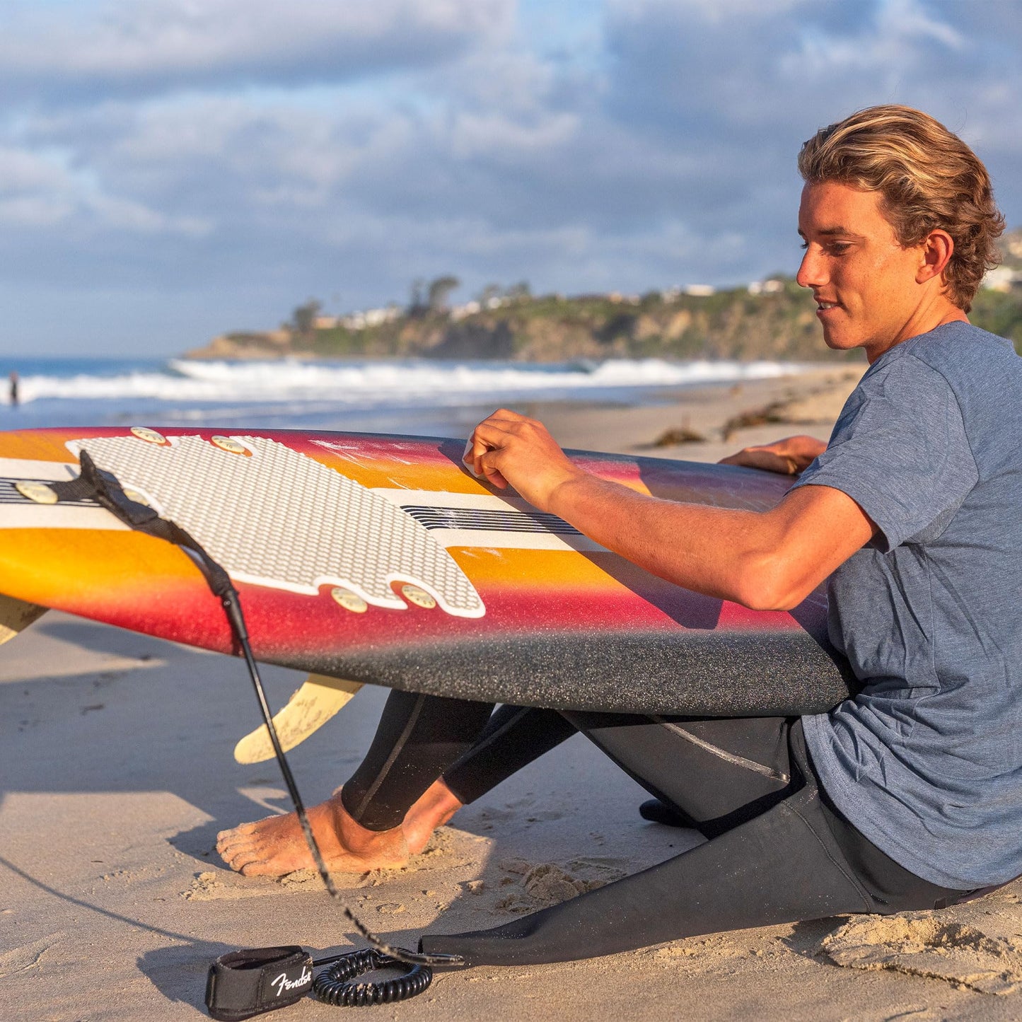 8 ft Foam Surfboard with Leash & Fin Set