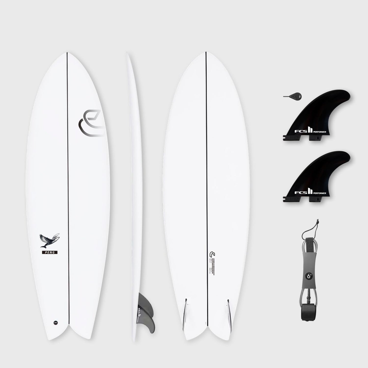 High-Performance Epoxy Shortboard with Fin Set & Leash