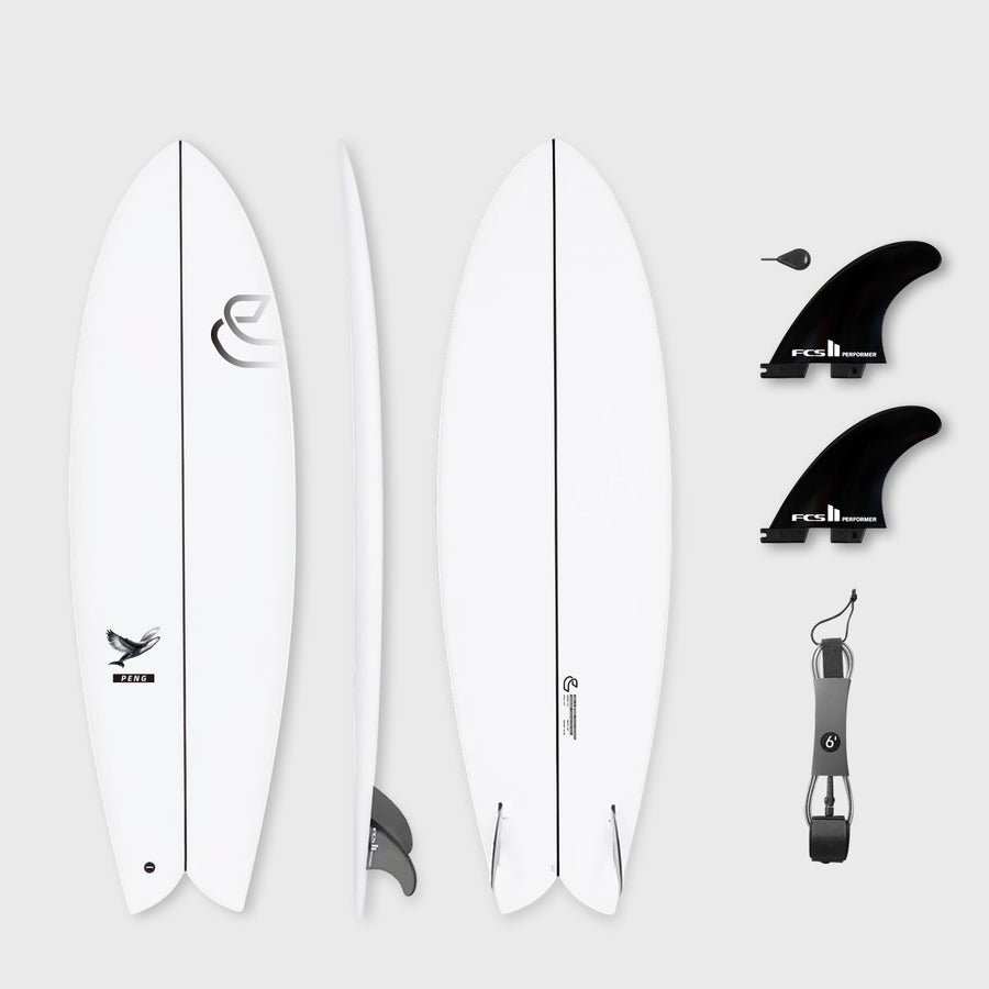 High-Performance Epoxy Shortboard with Fin Set & Leash