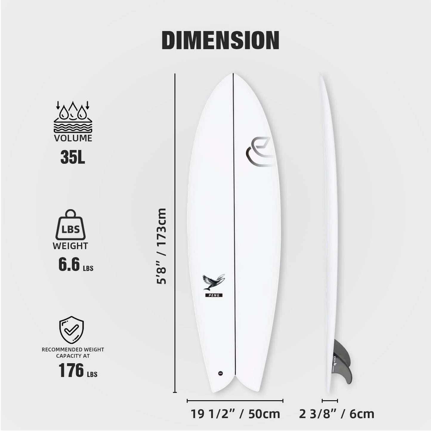 High-Performance Epoxy Shortboard with Fin Set & Leash