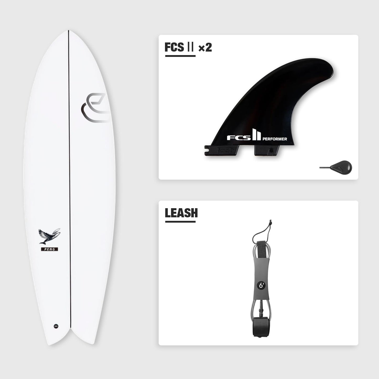High-Performance Epoxy Shortboard with Fin Set & Leash