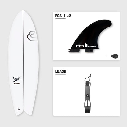 High-Performance Epoxy Shortboard with Fin Set & Leash