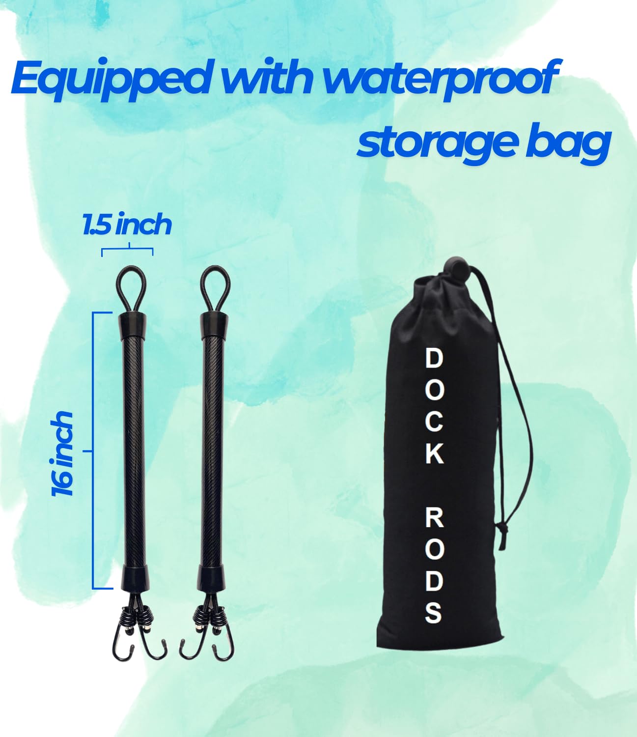 Boat Dock Bungee Rope with Hook 2-Piece Set
