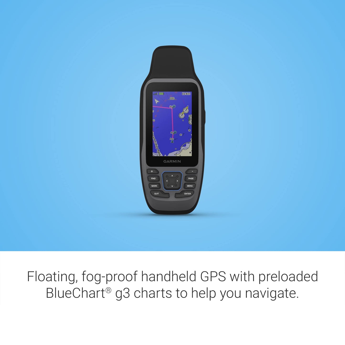Marine GPS Handheld with Coastal Charts & Floating Design
