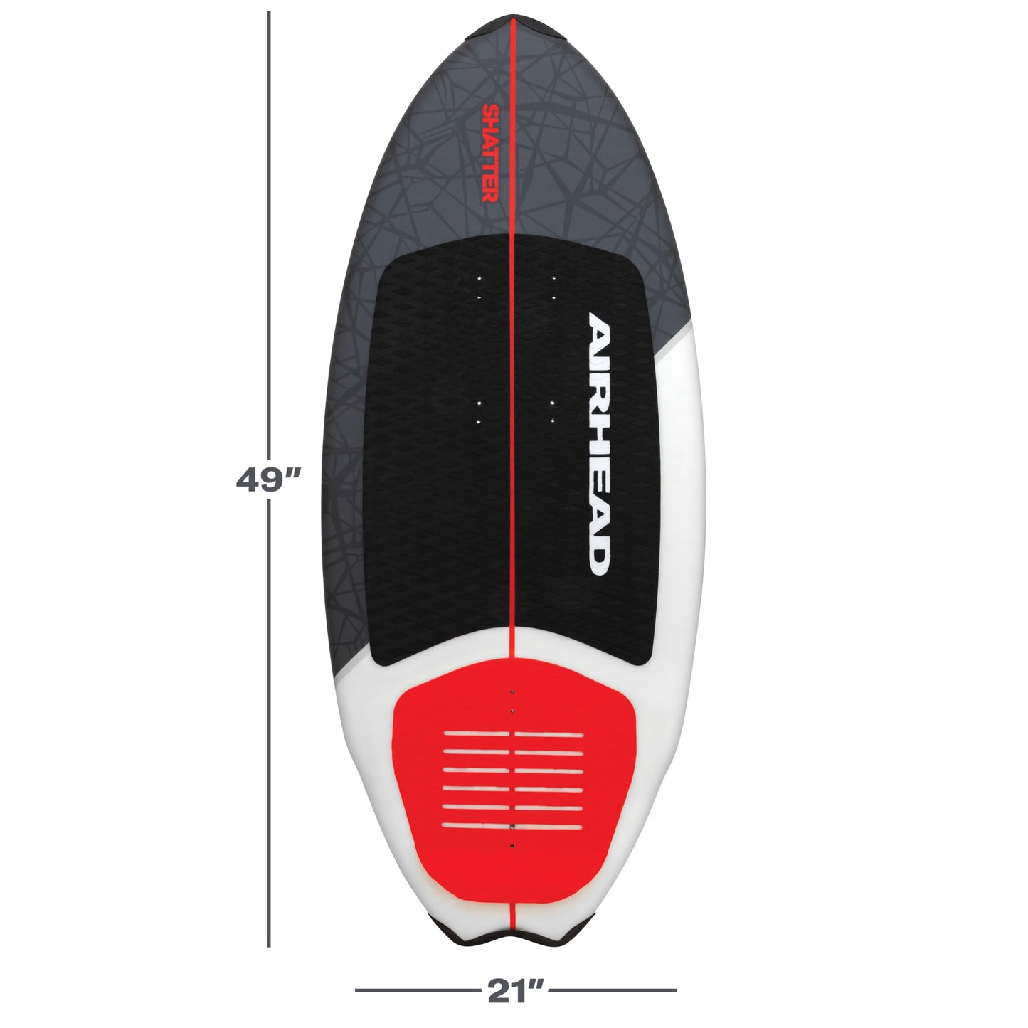 Wakesurf Board with EVA Traction Pad & Adjustable Foot Straps