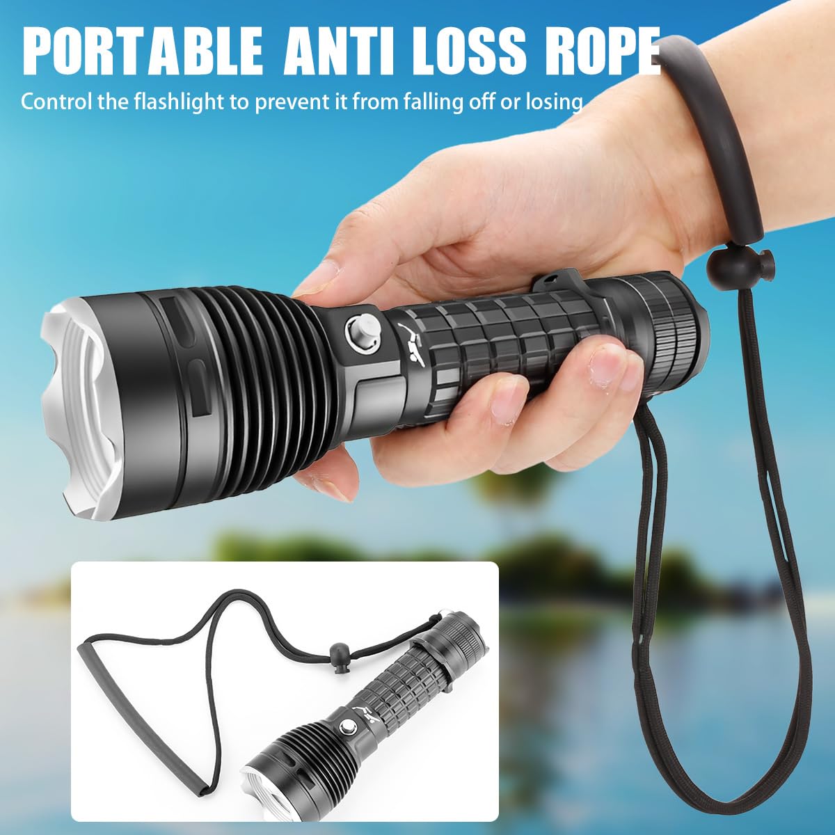 3000LM Rechargeable Waterproof Diving Flashlight