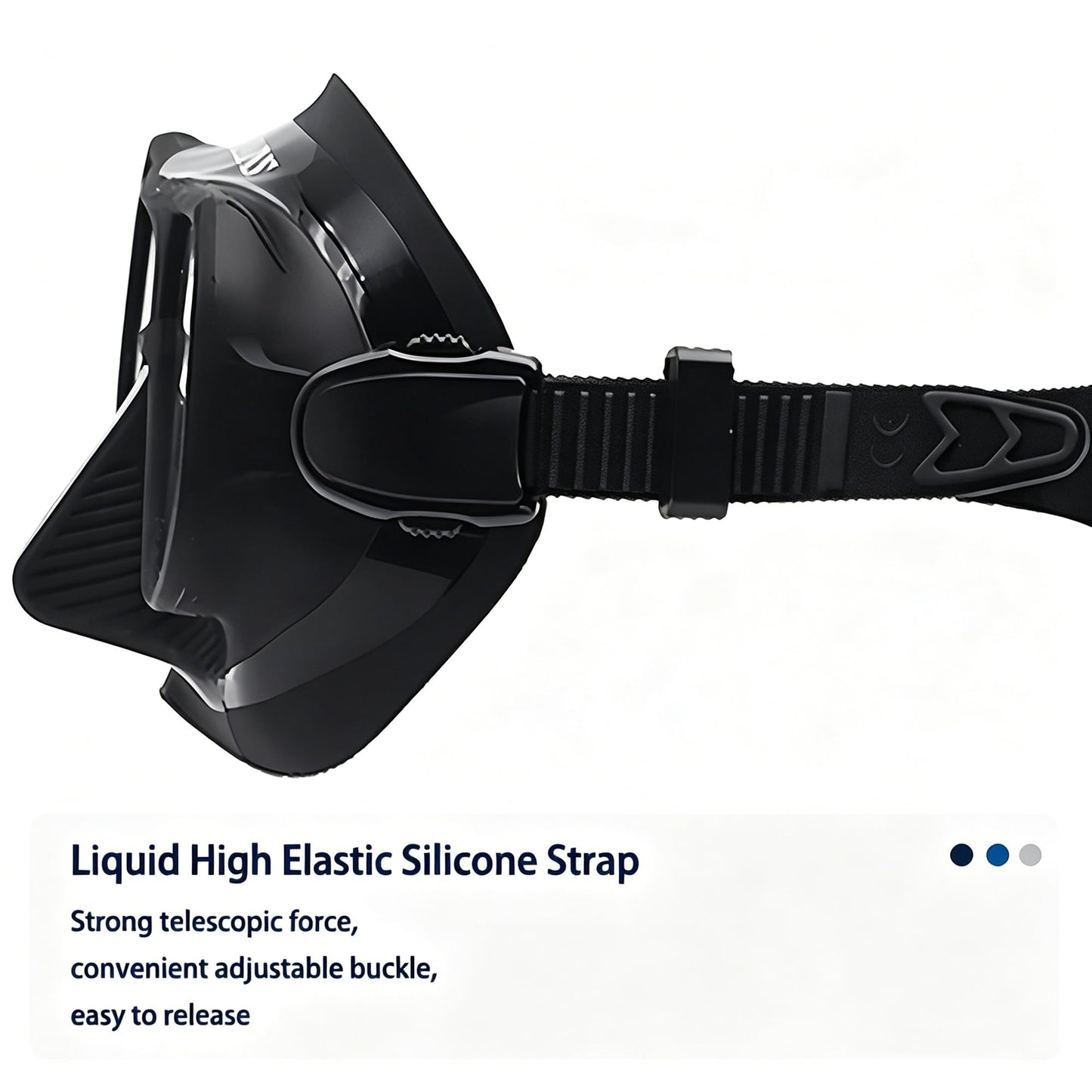 Low Volume Frameless Freediving Mask with Tempered Glass