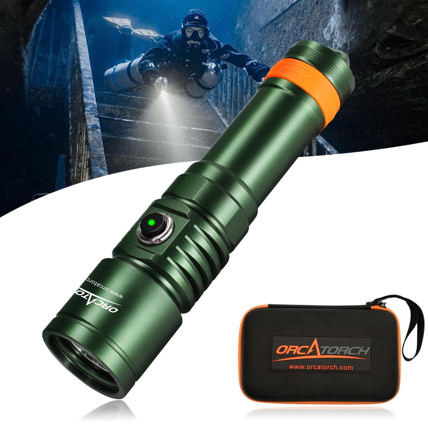 3000 Lumens Scuba Diving Flashlight with Narrow Beam
