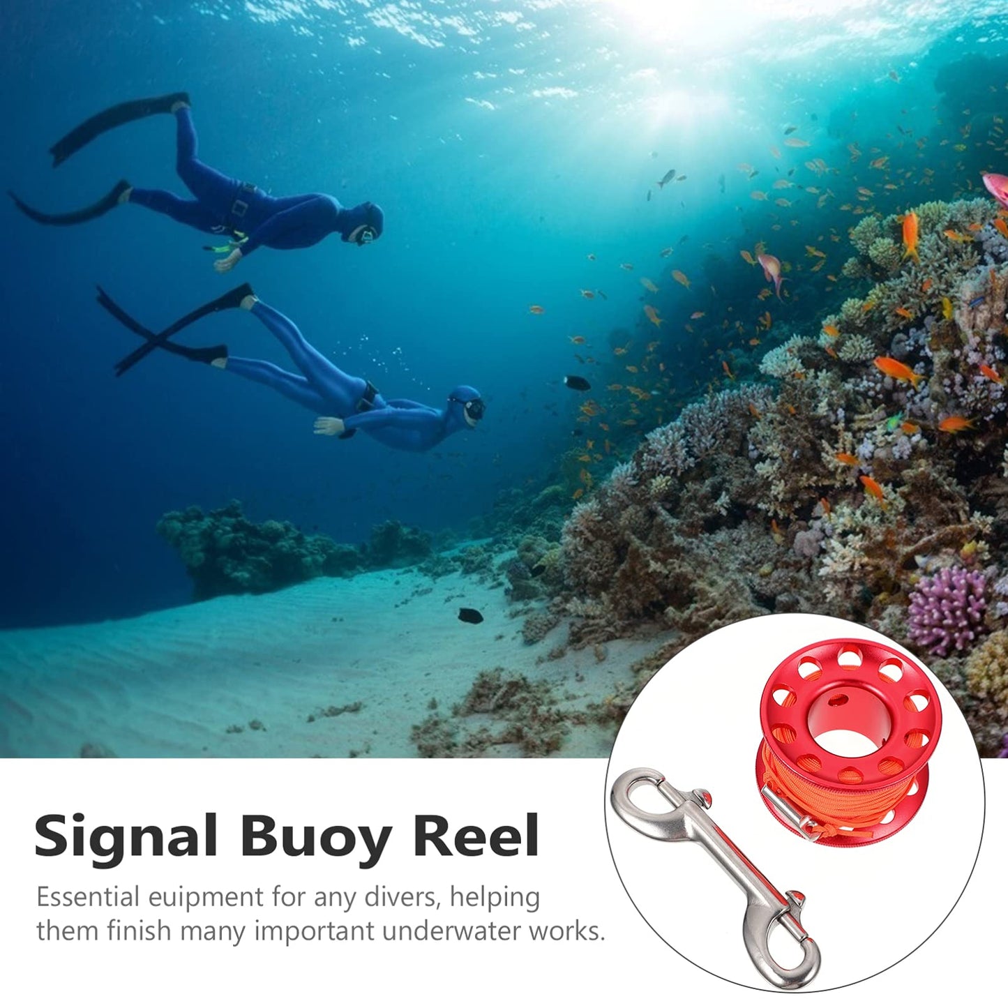 Scuba Diving Spool Reel with Snap Clip