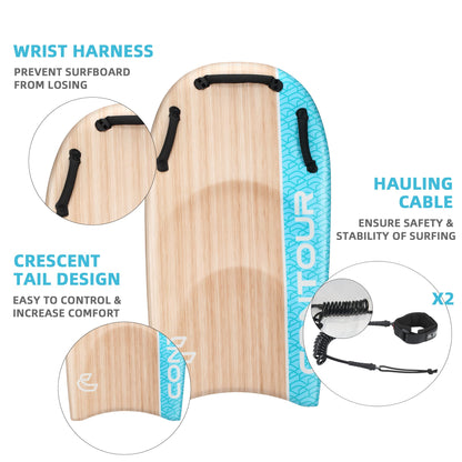45" Dual Rider Bodyboard with Handles for Adults & Kids
