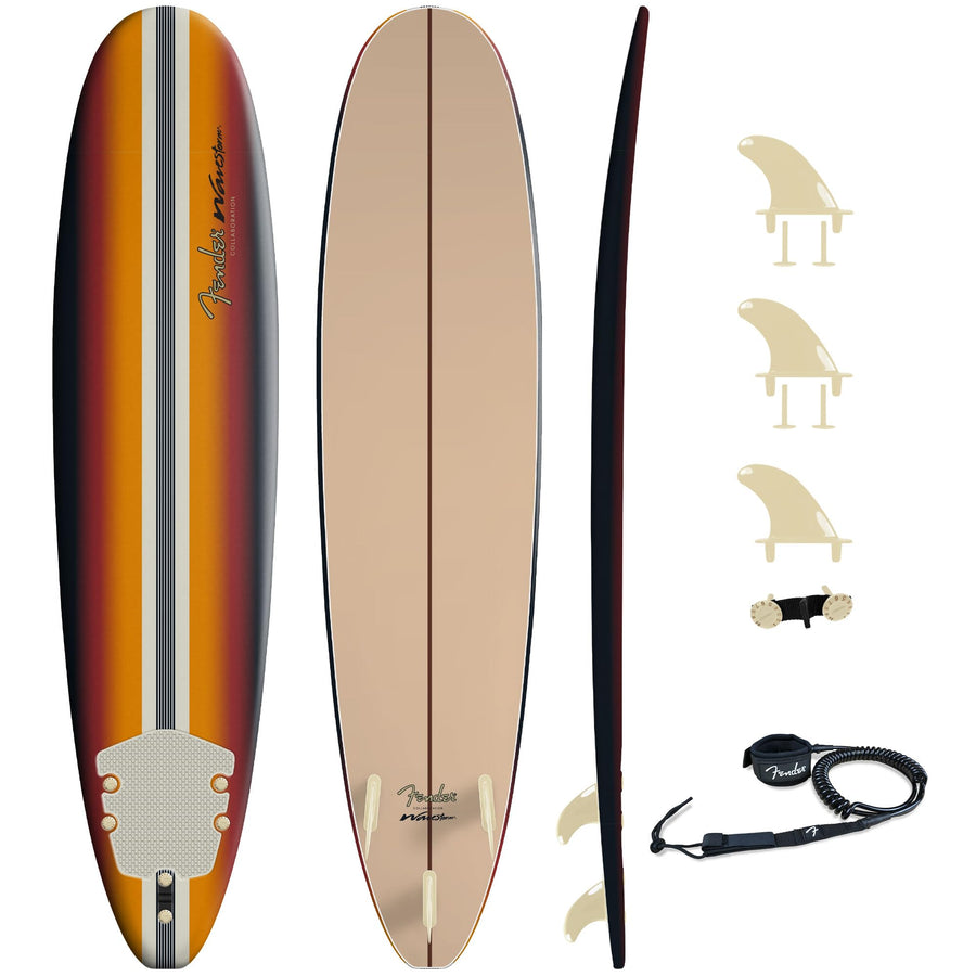 8 ft Foam Surfboard with Leash & Fin Set