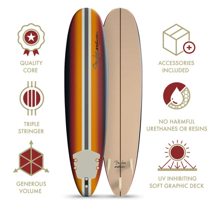 8 ft Foam Surfboard with Leash & Fin Set