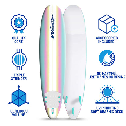8 ft Classic Soft Top Foam Surfboard