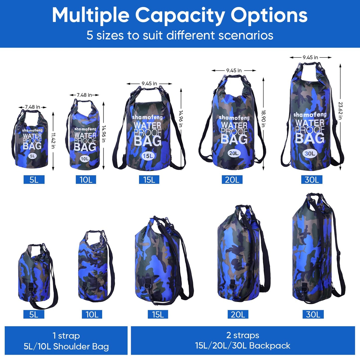 Waterproof Roll Top Dry Bag with Phone Case
