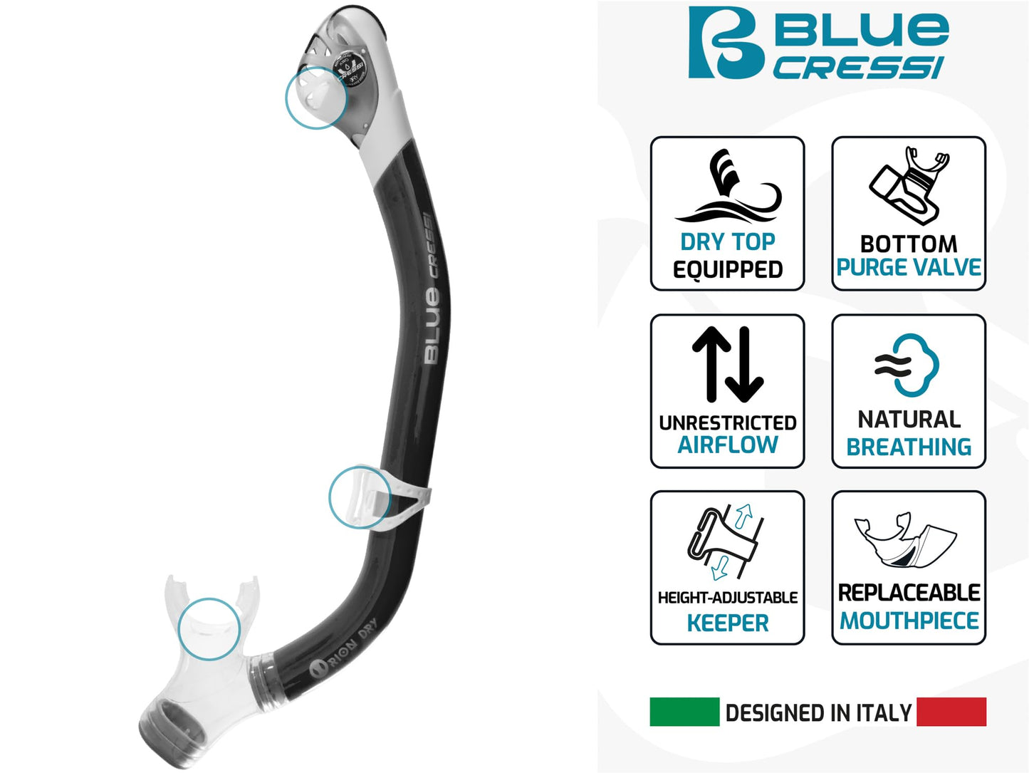 Adult Snorkel Set with Mask, Dry Snorkel & Fins