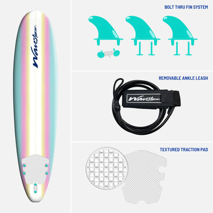 8 ft Classic Soft Top Foam Surfboard