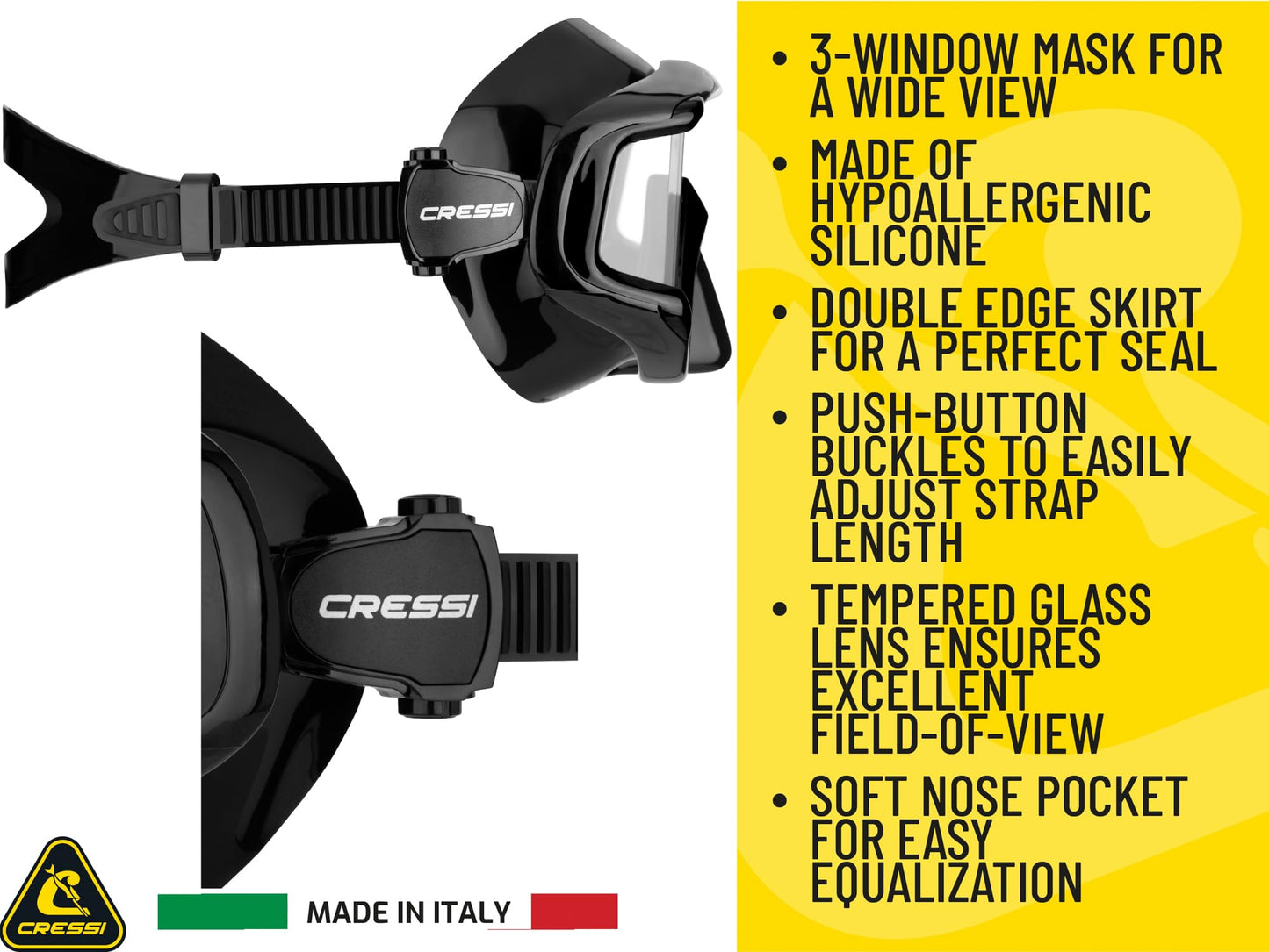 Panoramic Wide View Mask & Dry Snorkel Set