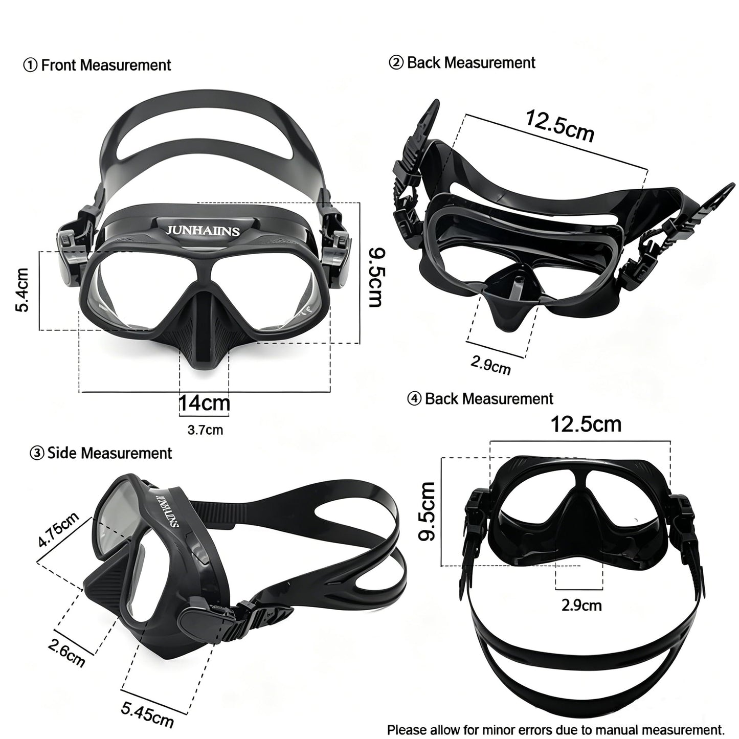 Low Volume Frameless Freediving Mask with Tempered Glass
