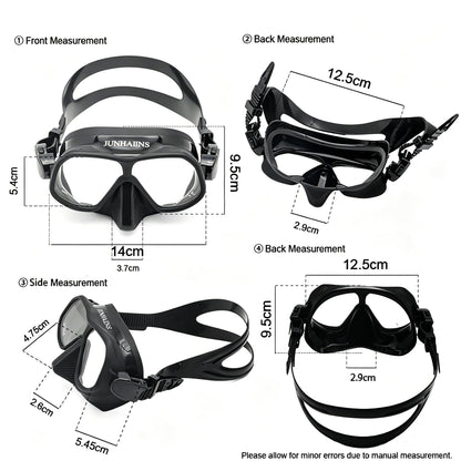 Low Volume Frameless Freediving Mask with Tempered Glass