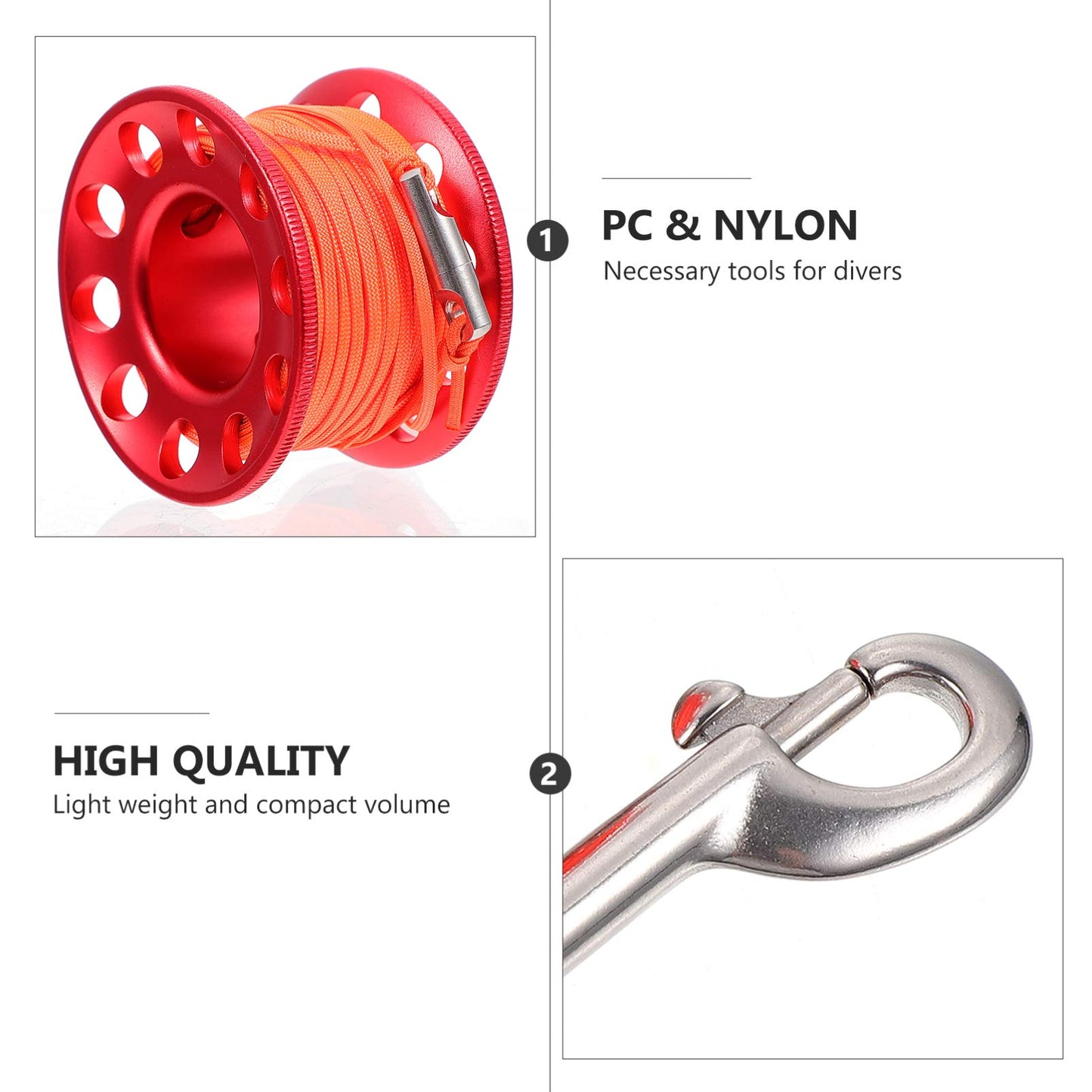 Scuba Diving Spool Reel with Snap Clip