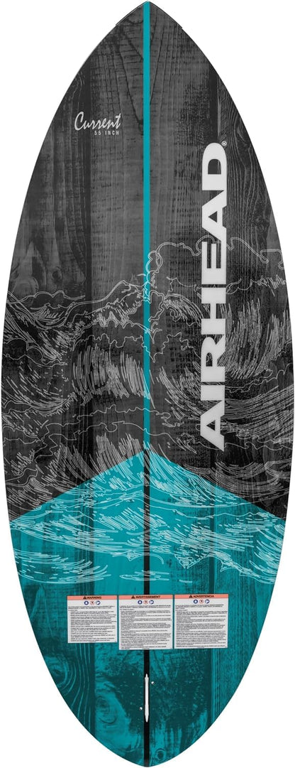 Wakesurf Board with EVA Traction Pad & Adjustable Foot Straps