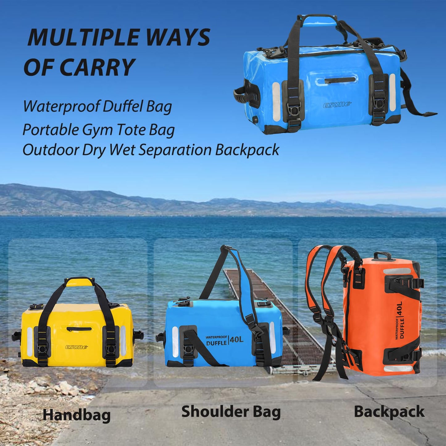Waterproof Dry Bag Backpack for Kayaking, Travel & Camping