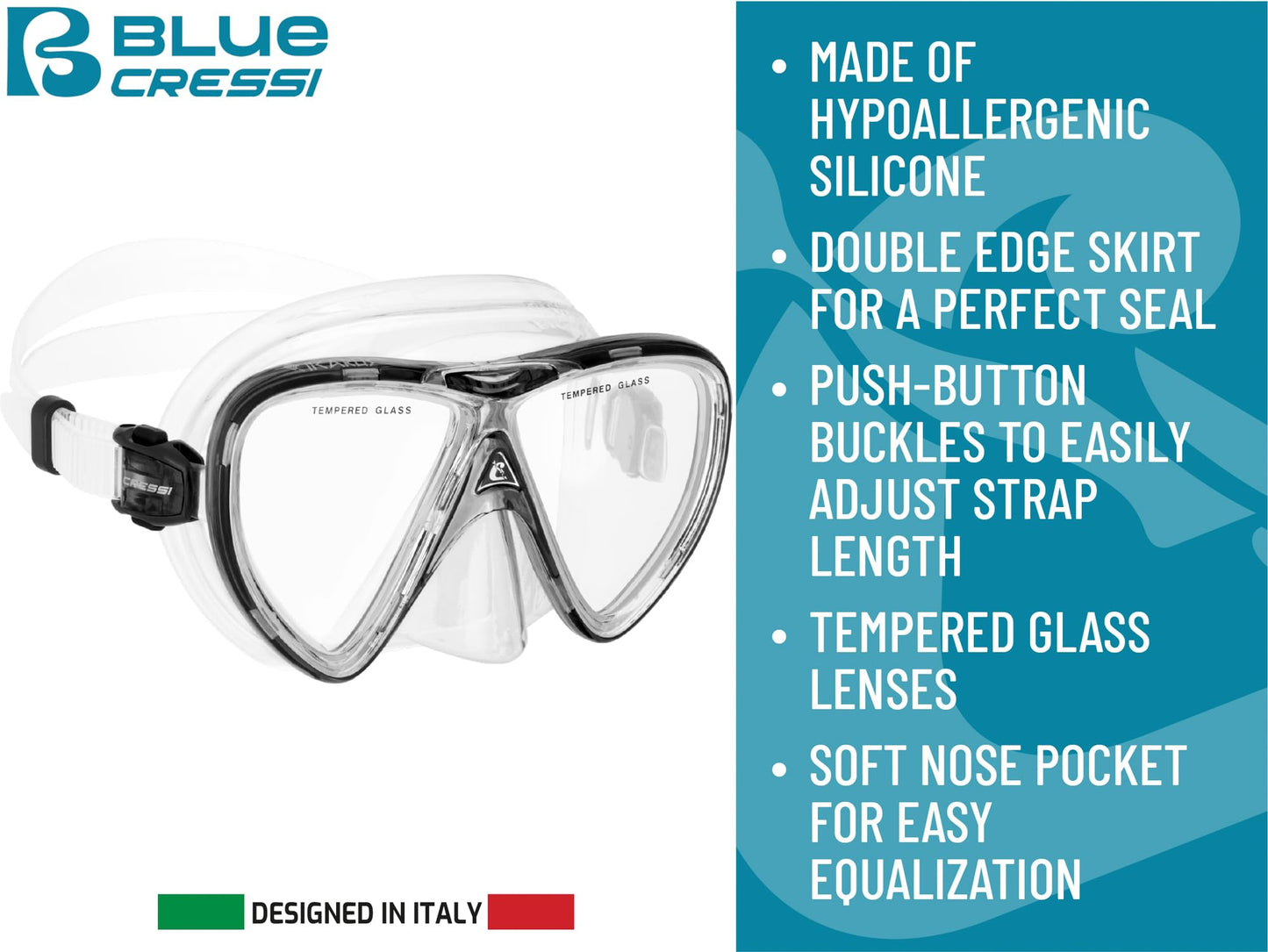 Adult Snorkel Set with Mask, Dry Snorkel & Fins