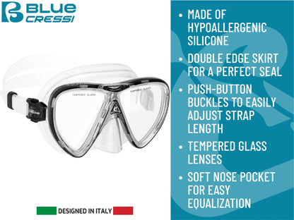 Adult Snorkel Set with Mask, Dry Snorkel & Fins