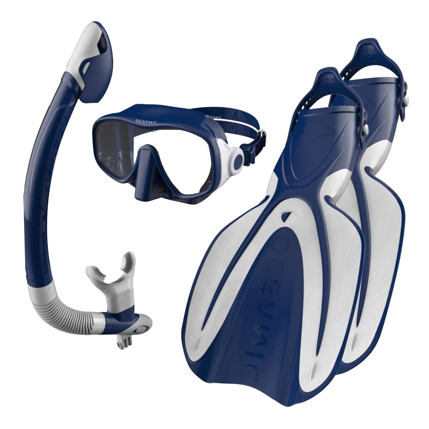 Adult Snorkel Set with Dry-Top Snorkel & Adjustable Fins