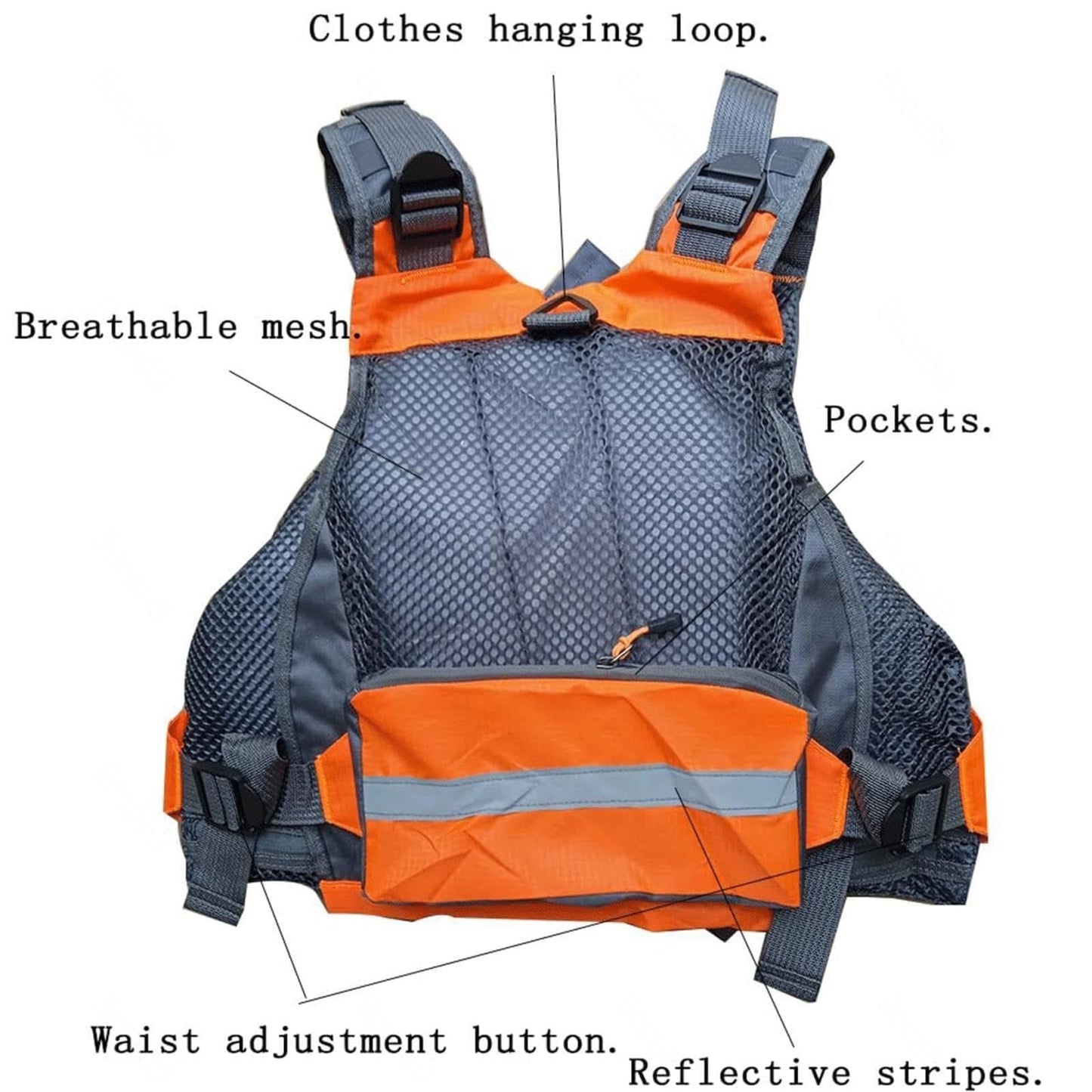 Adult Water Sports Safety Vest with Multi Pockets