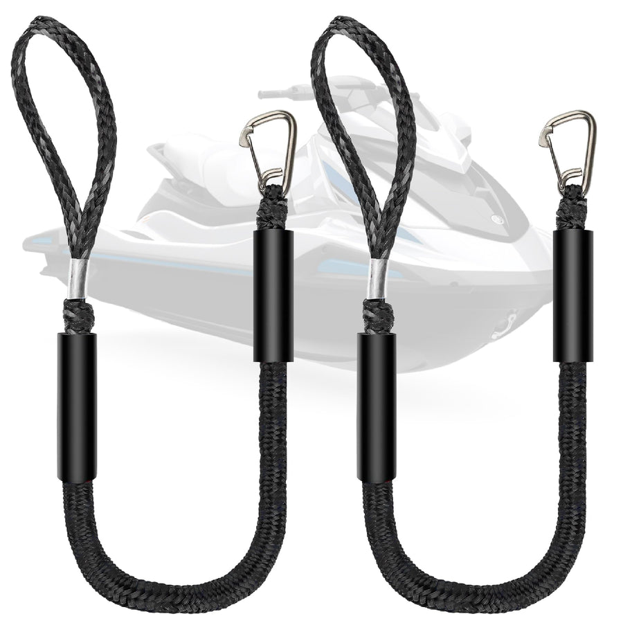 Bungee Dock Lines with Stainless Steel Clips 2-Pack