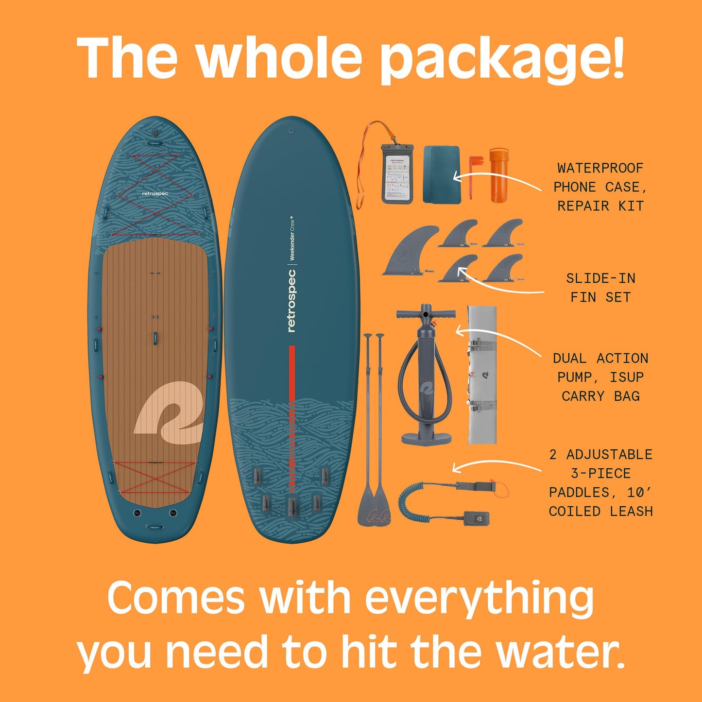 XL Multi-Person Inflatable Paddle Board with Paddles & Accessories