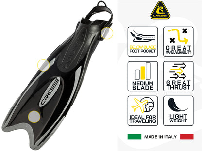 Lightweight Travel Snorkel Set with Mask & Fins