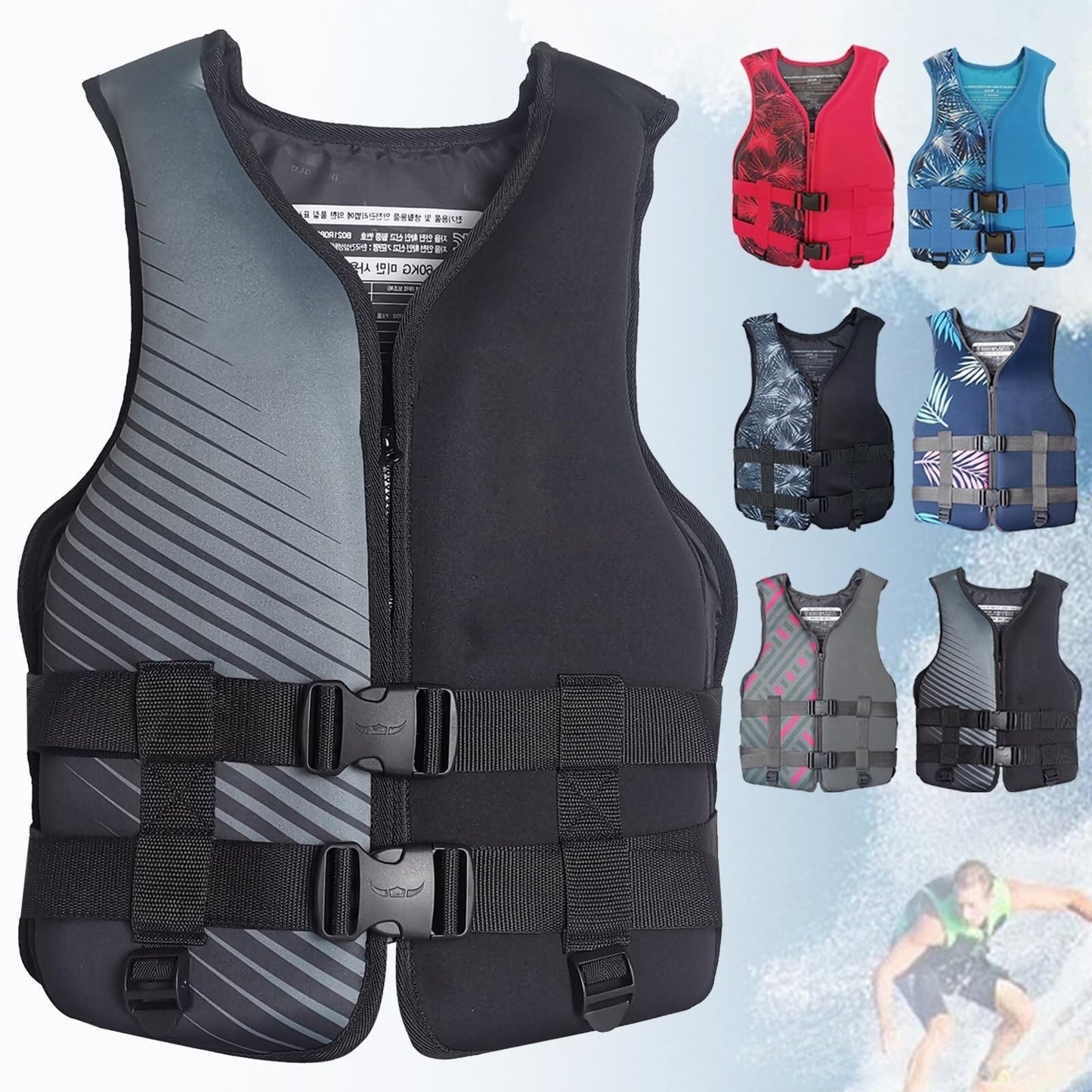 Fly Fishing Vest with Zipper Closure for Outdoor Angling