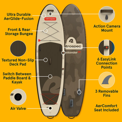 Inflatable Stand Up Paddleboard Set with Adjustable Paddle & Pump