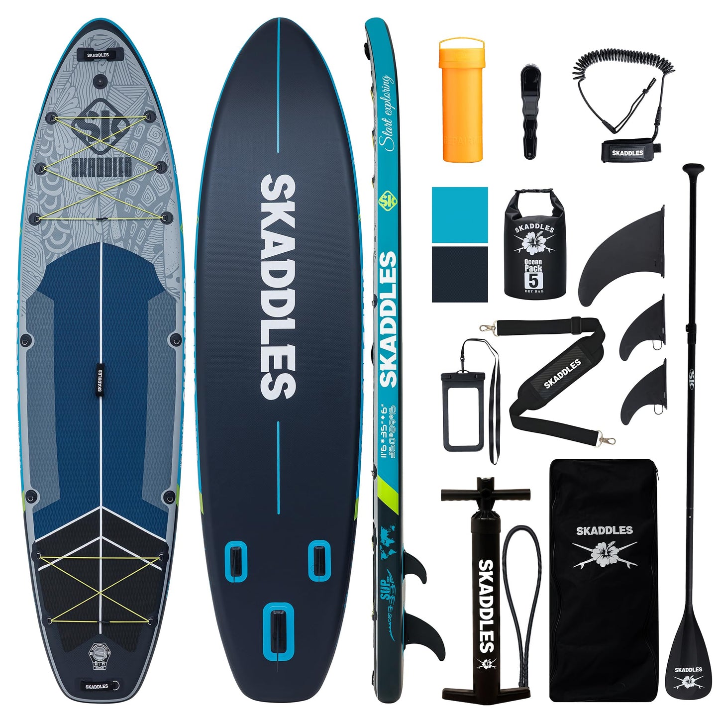 11'6" Extra Wide Inflatable SUP with Non-Slip EVA Deck