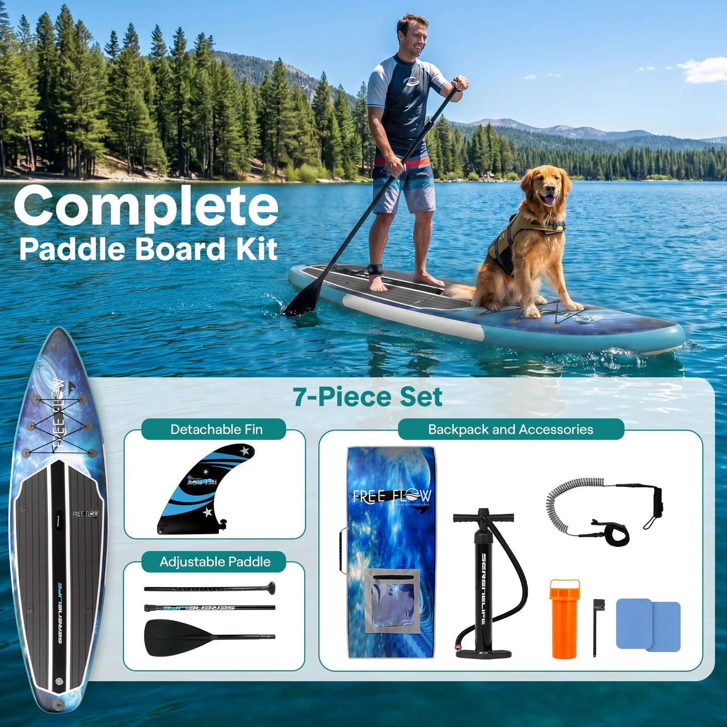 10'6" Inflatable Stand Up Paddle Board with Paddle & Pump