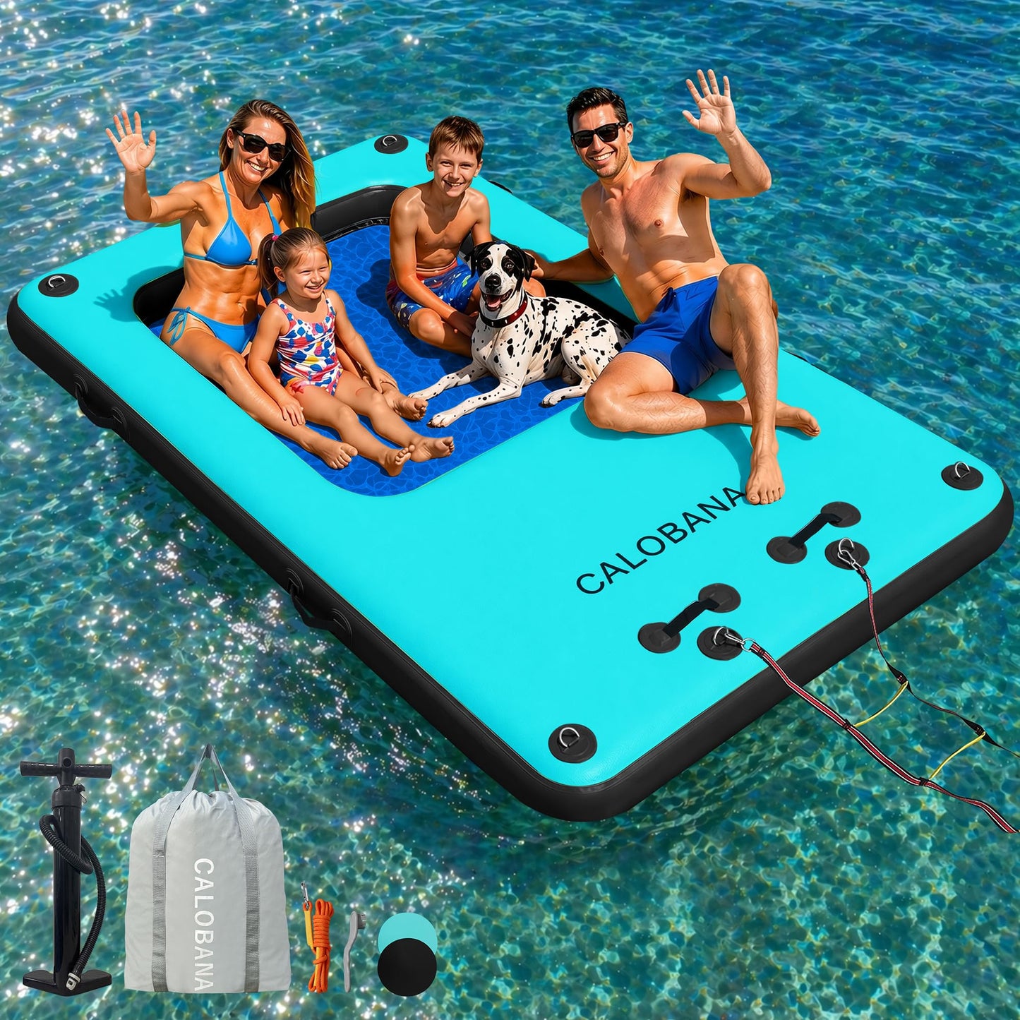 Inflatable Floating Water Platform with Detachable Ladder
