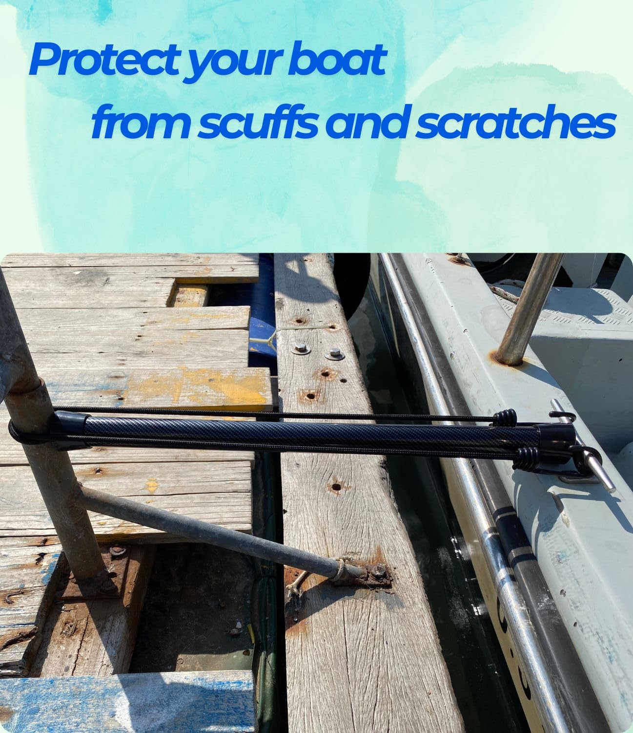 Boat Dock Bungee Rope with Hook 2-Piece Set