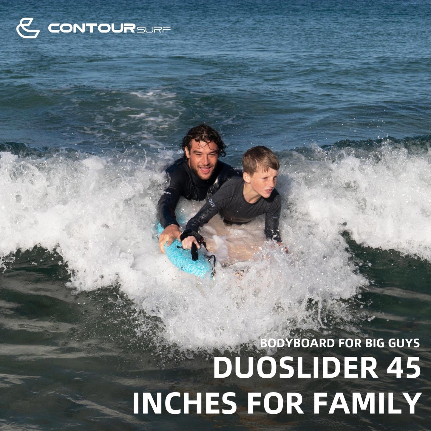45" Dual Rider Bodyboard with Handles for Adults & Kids