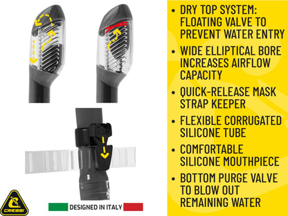 Panoramic Wide View Mask & Dry Snorkel Set