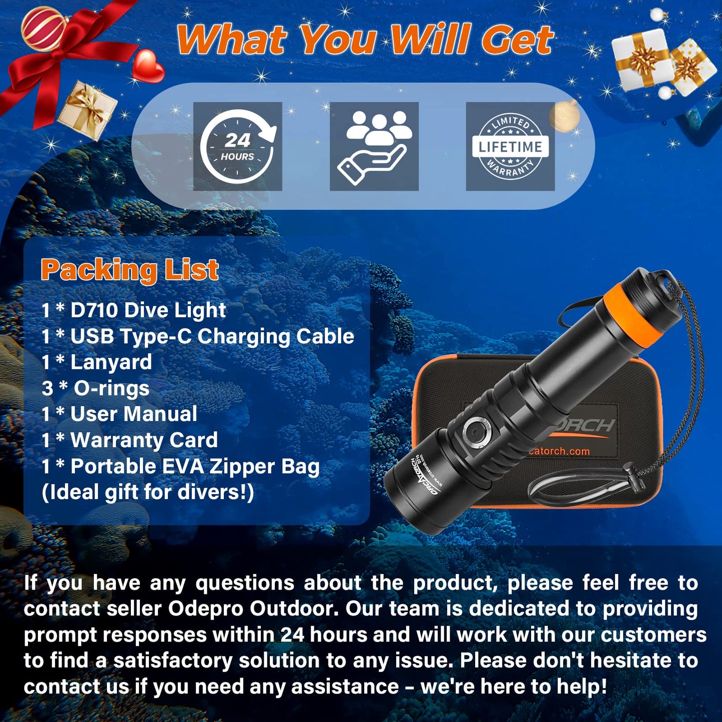 3000 Lumens Scuba Diving Flashlight with Narrow Beam