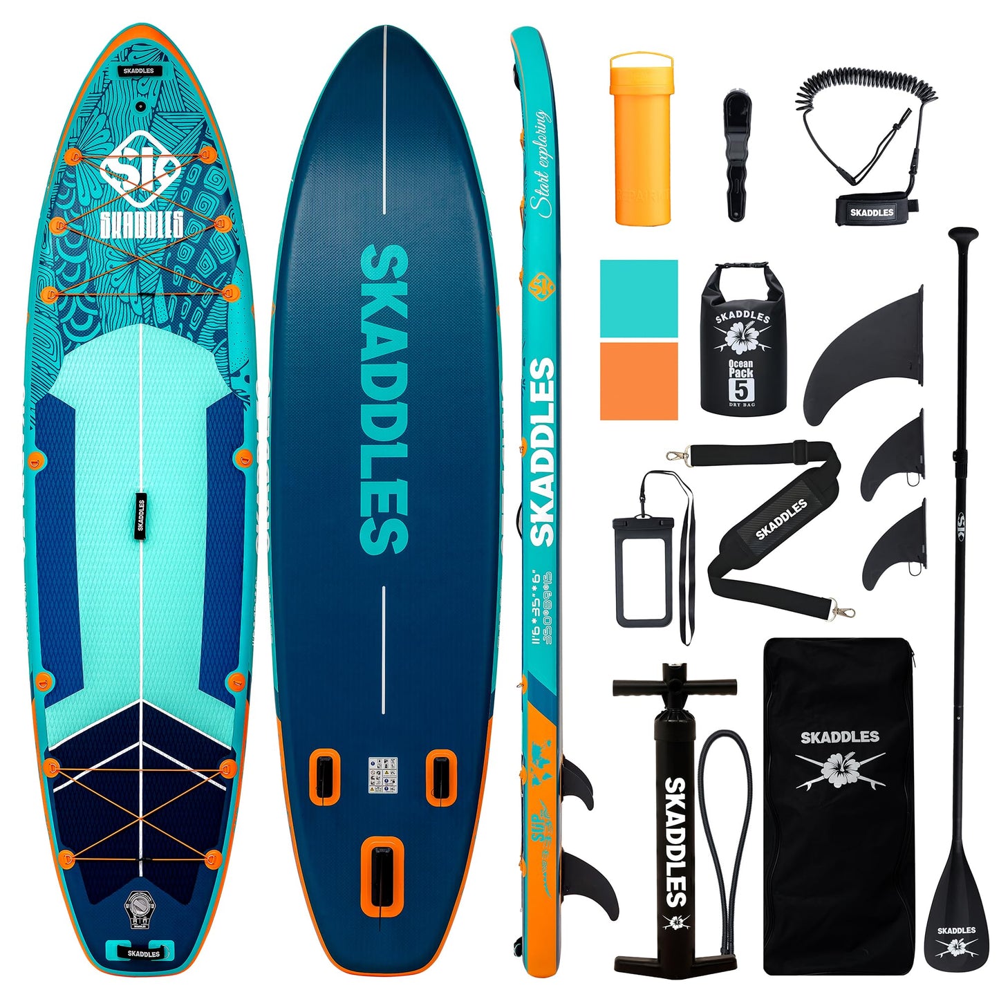 11'6" Extra Wide Inflatable SUP with Non-Slip EVA Deck