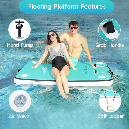 Inflatable Floating Water Platform with Detachable Ladder