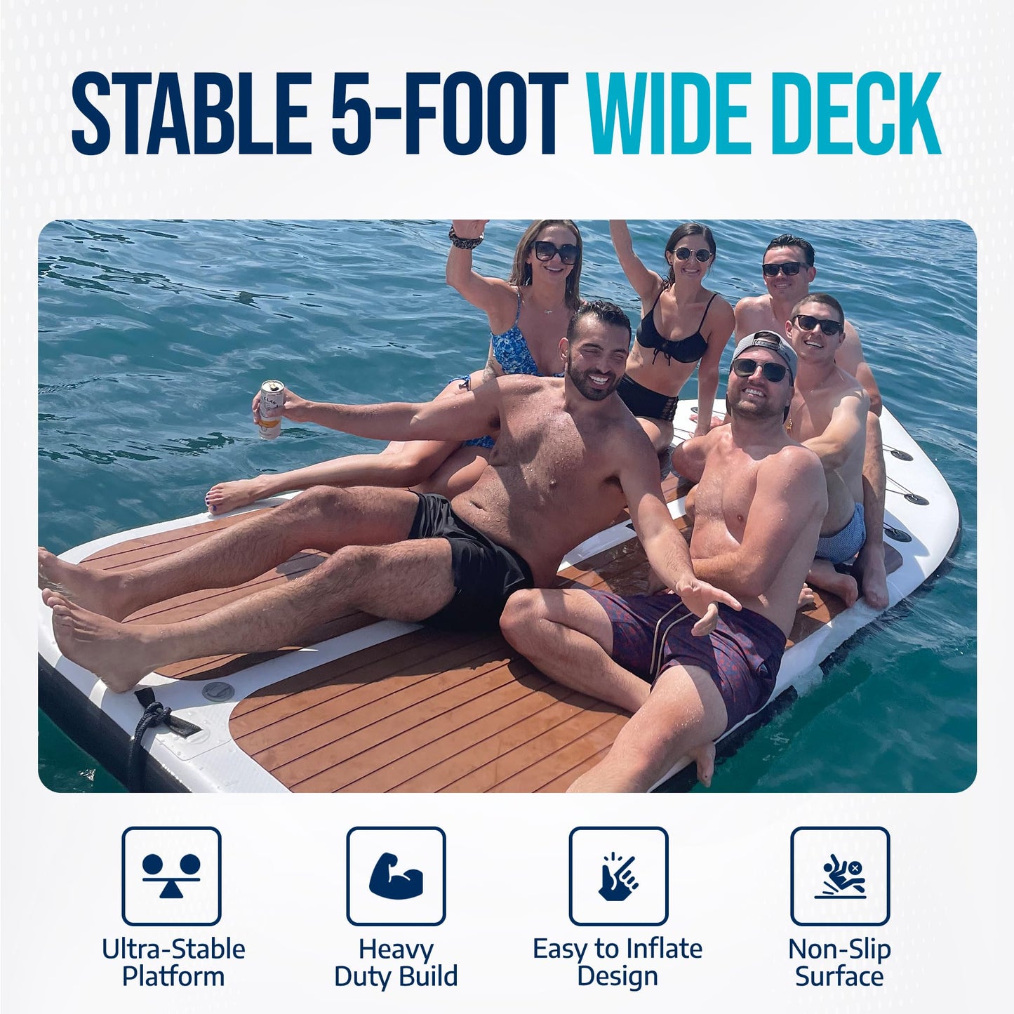 Multi Person Inflatable Family Paddle Board 12' x 5'