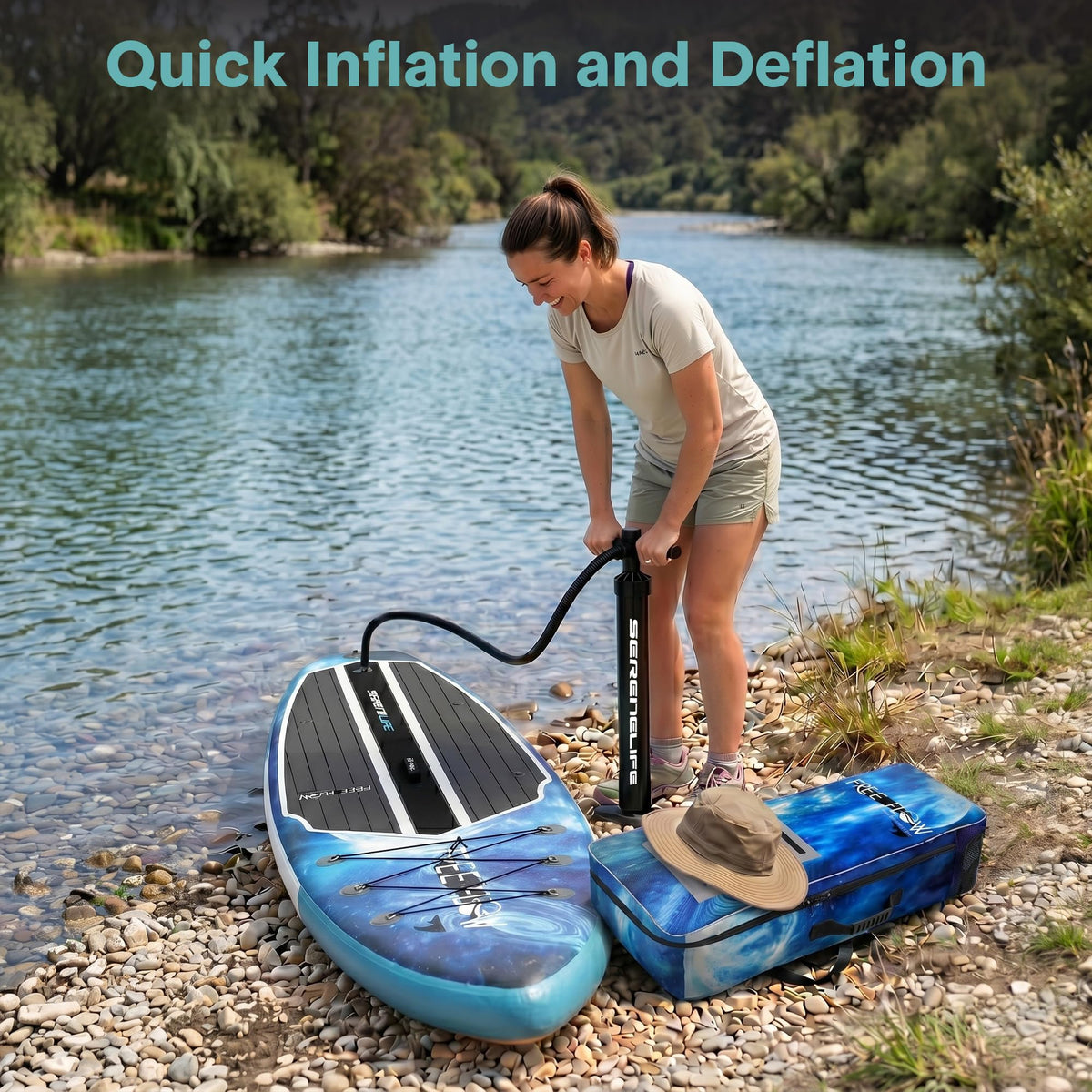 10'6" Inflatable Stand Up Paddle Board with Paddle & Pump