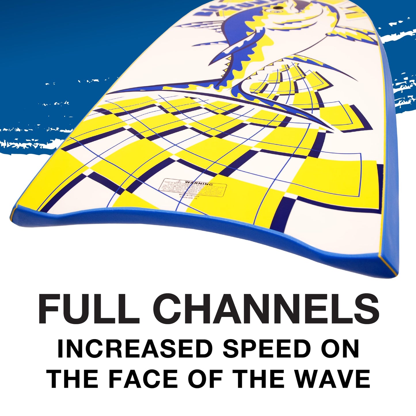 45" Large Bodyboard with Coiled Leash & EPS Core