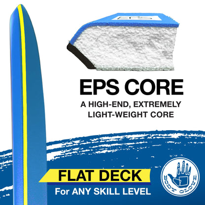 45" Large Bodyboard with Coiled Leash & EPS Core