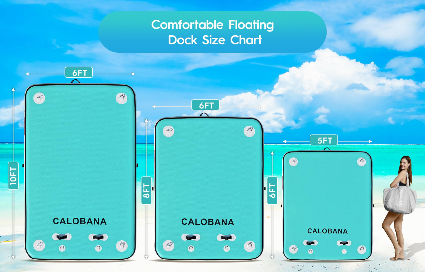 Inflatable Floating Water Platform with Detachable Ladder